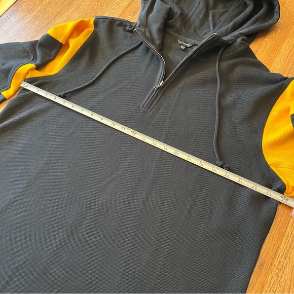 J. Peterman Men’s Elbow Patch Rugby Gray Yellow Shirt Large 100% Cotton - Picture 6 of 11